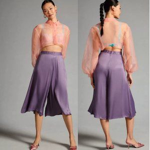 Anthropologie Lavender Satin Culotte Pants 🌺